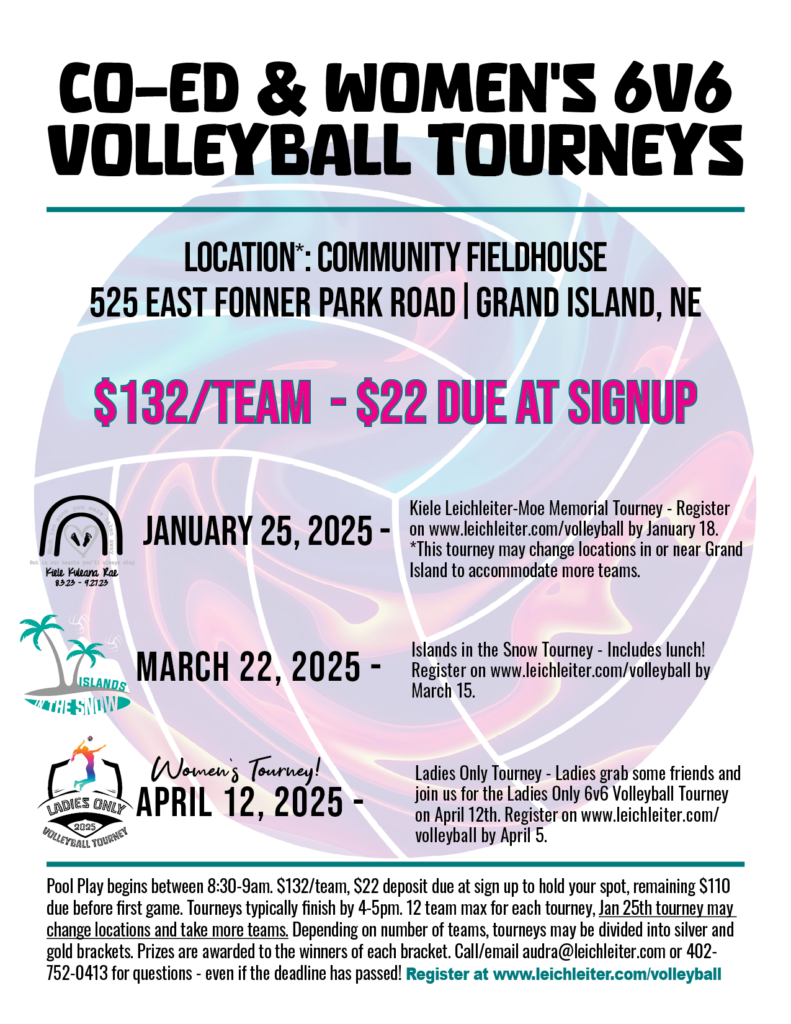 2025 Adult Volleyball Tourneys in Nebraska